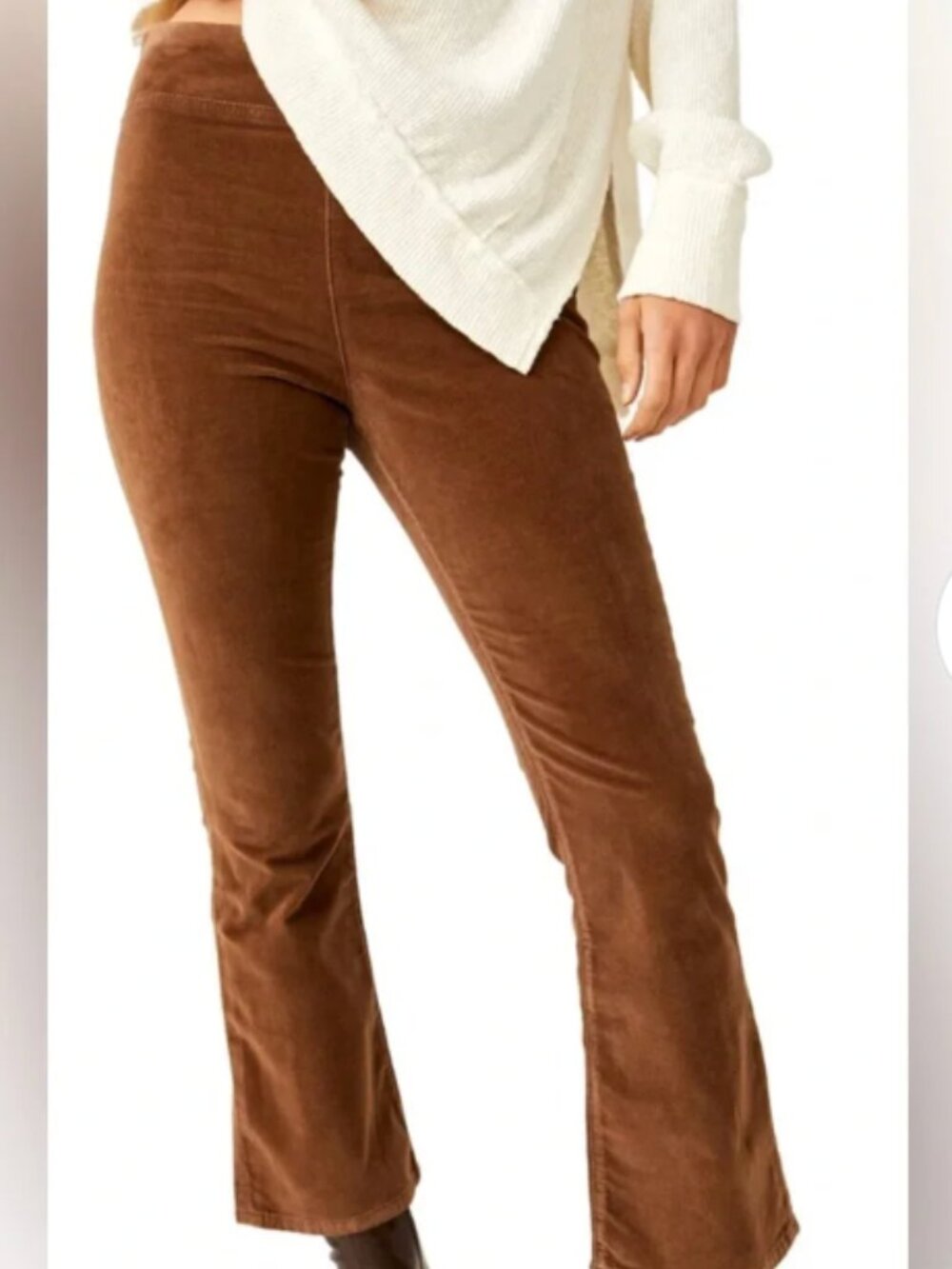 Free People In My Feelings Cropped Flare Pants Size XS Brown